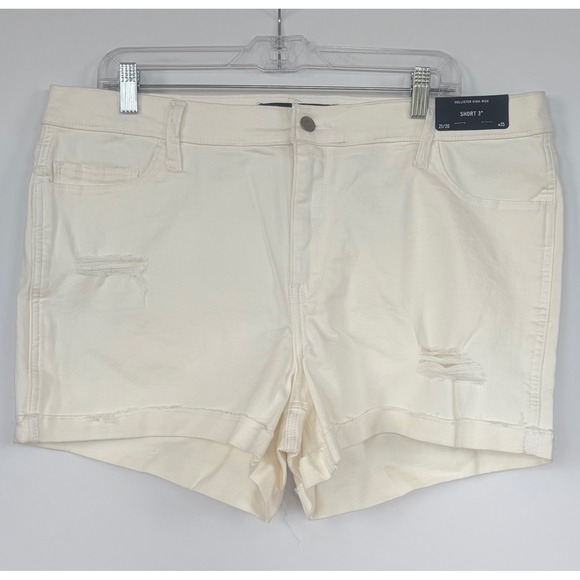 Hollister Pants - Hollister High Rise Short 3" White Distressed Denim Shorts Size 21/20 W35